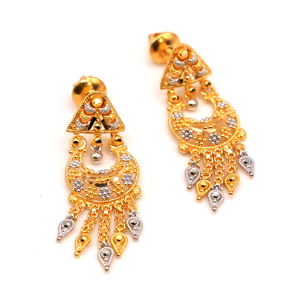 22K Gold Pendant Set with White Finish – Dubai Jewellers