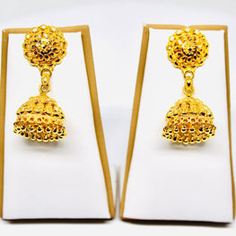 22K Gold Jhumka Earrings