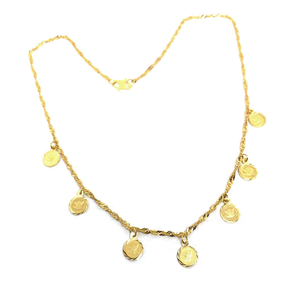 Arabic gold hot sale coin necklace