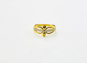 22K Gold Ring with CZ stones