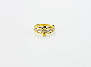 22K Gold Ring with CZ stones