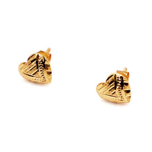 18K Gold Heart Shaped Studs