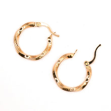 18K Gold Twisted Hoop Earrings