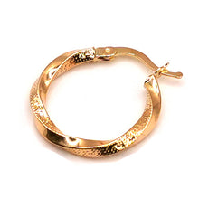18K Gold Twisted Hoop Earrings