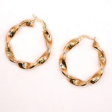 18K Gold Twisted Hoop Earrings