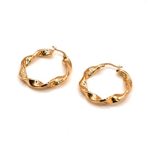 18K Gold Twisted Hoop Earrings