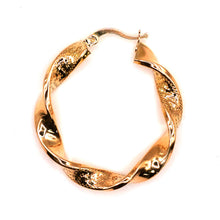 18K Gold Twisted Hoop Earrings