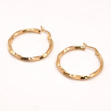 18K Gold Twisted Hoop Earrings