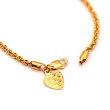 22K Gold Rope Bracelet