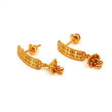 22K Gold Traditional Studs/Tops Earrings with Jhumki