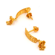 22K Gold Traditional Studs/Tops Earrings with Jhumki