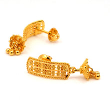 22K Gold Traditional Studs/Tops Earrings with Jhumki