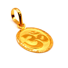22K Gold Om Pendant