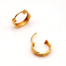 22K Gold Traditional Style Hoops Earrings