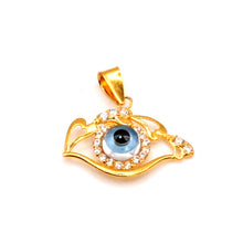 22K Gold Evil Eye Pendant