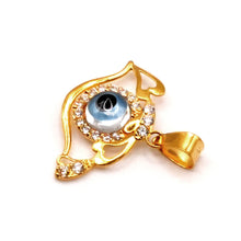 22K Gold Evil Eye Pendant