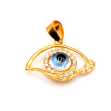 22K Gold Evil Eye Pendant