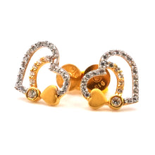 22K Gold Heart Shaped with Zirconia Studs