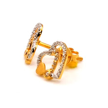 22K Gold Heart Shaped with Zirconia Studs