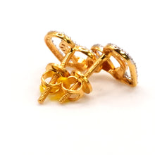 22K Gold Heart Shaped with Zirconia Studs