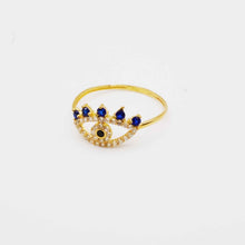 22K Evil Eye Gold Ring