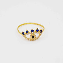 22K Evil Eye Gold Ring