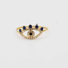 22K Evil Eye Gold Ring