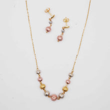 22k Gold Triple Tone Ball Necklace