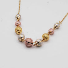 22k Gold Triple Tone Ball Necklace
