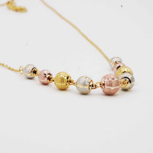 22k Gold Triple Tone Ball Necklace