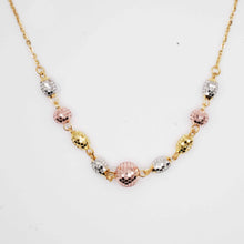 22k Gold Triple Tone Ball Necklace