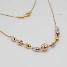 22k Gold Triple Tone Ball Necklace