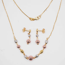 22k Gold Triple Tone Ball Necklace