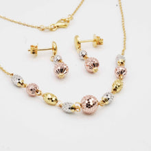 22k Gold Triple Tone Ball Necklace