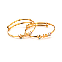 18K Gold Baby Designer Bangle Pair