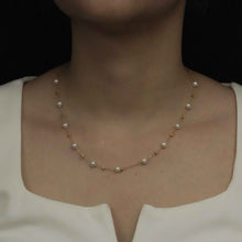 22K White Pearl Gold Chain