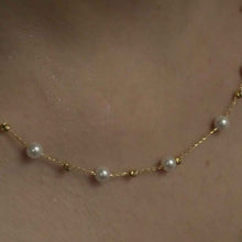 22K White Pearl Gold Chain