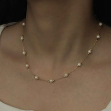 22K White Pearl Gold Chain
