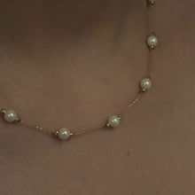 22K White Pearl Gold Chain