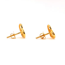 22K Gold Heart Studs