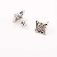 Silver Box Shaped Earrings