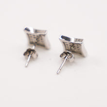 Silver Box Shaped Earrings
