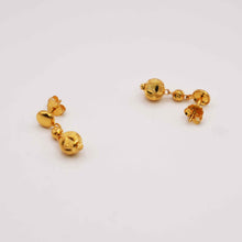 22k Gold Ball Style Charm Drop Studs