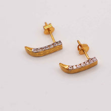 18K Gold Designer Studs with Zircon