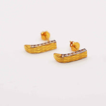 18K Gold Designer Studs with Zircon