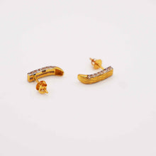 18K Gold Designer Studs with Zircon