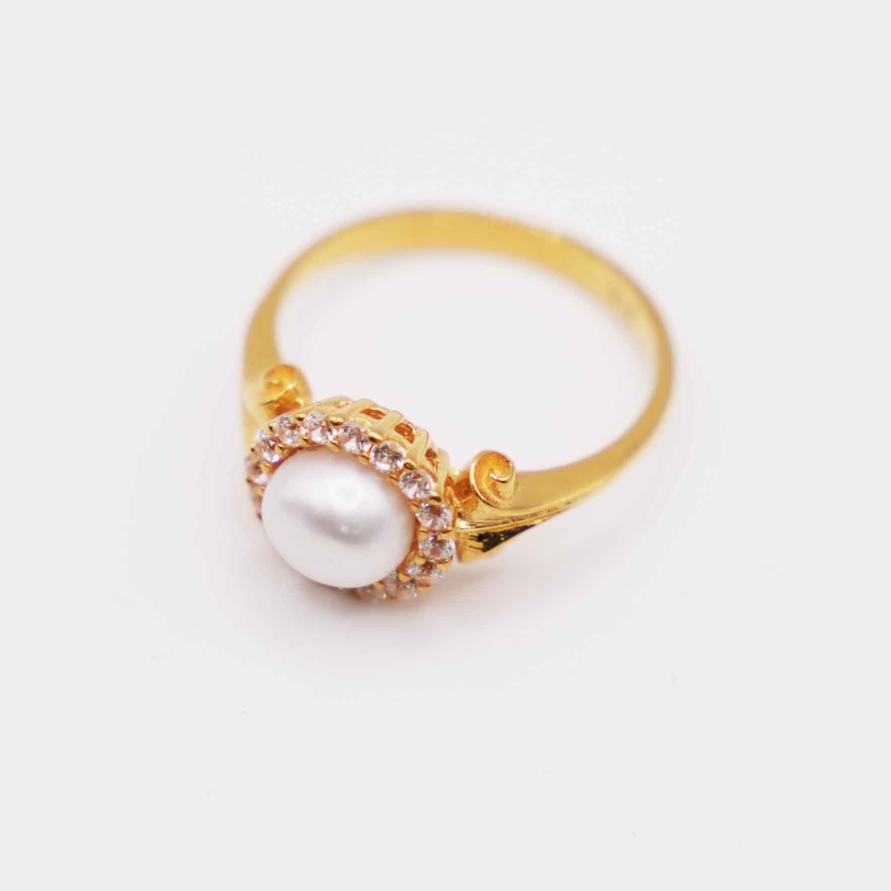22K Gold Pearl Ring