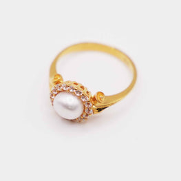 22K Gold Pearl Ring