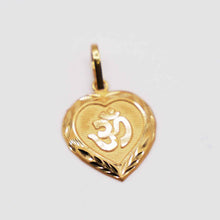 22k Gold Heart OM Pendant