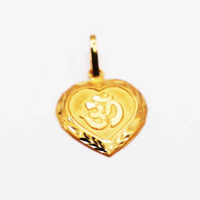 22k Gold Heart OM Pendant